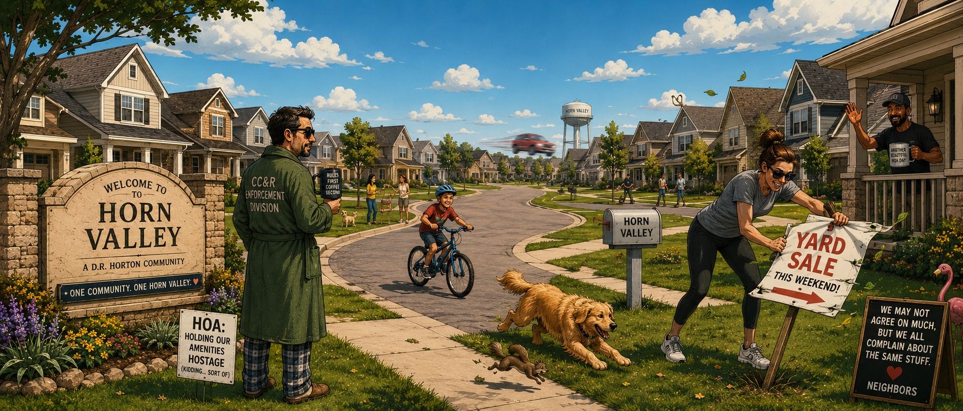 Cartoon Horn Valley neighborhood in Yukon, Oklahoma
